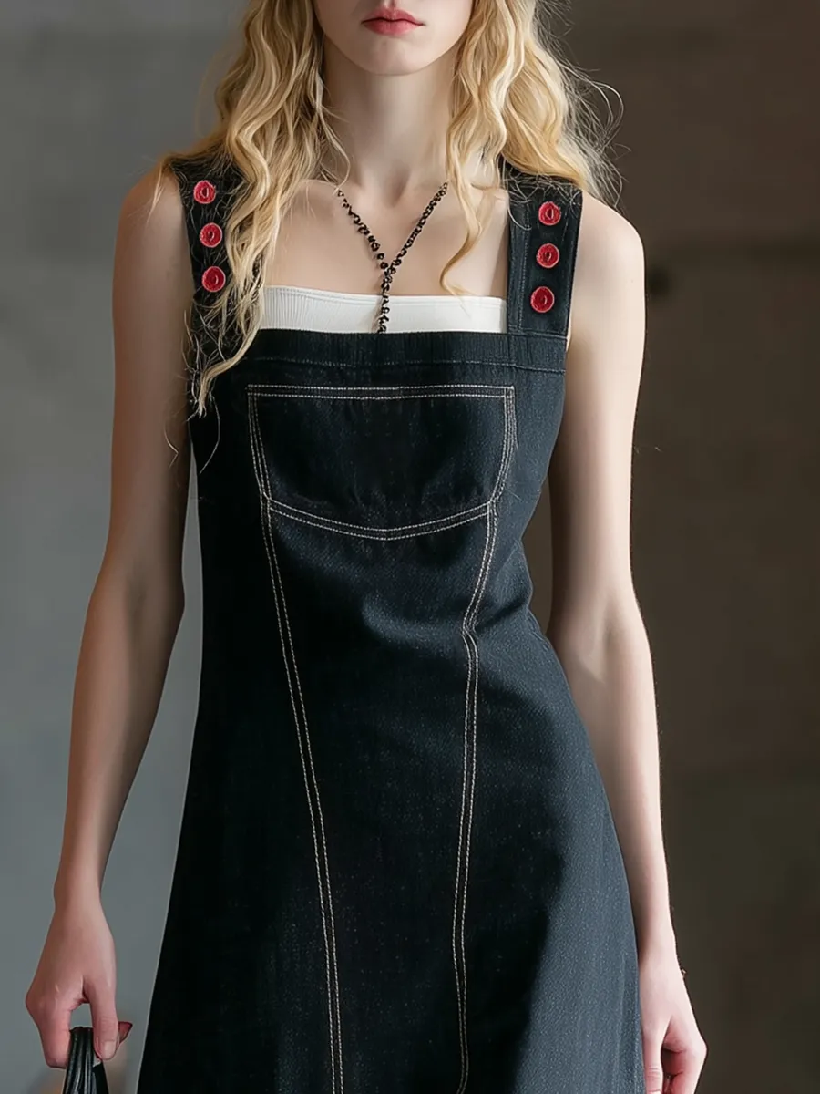 Stylish Western-style Embroidered Hem Strap Maxi Dress sold by Oyrosy product image thumbnail 3