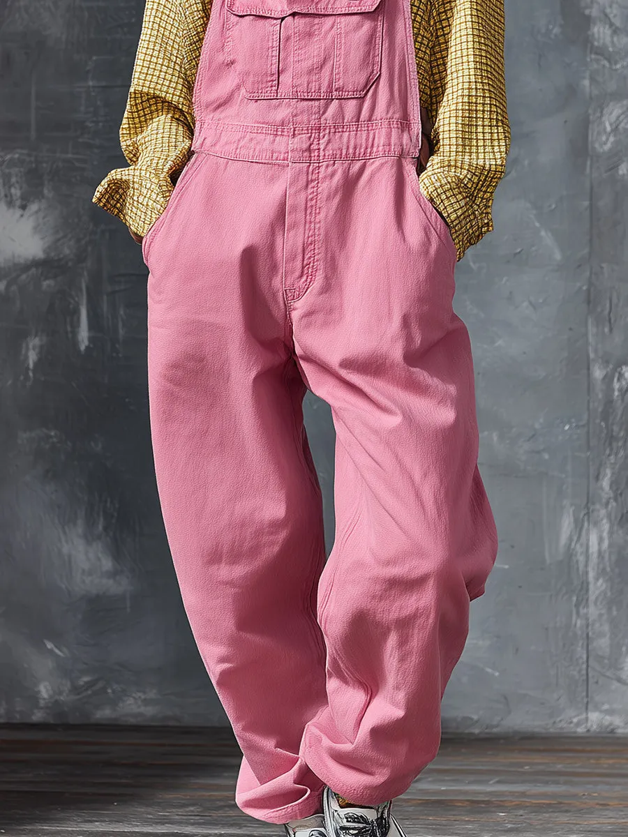 Casual Western Pink Denim Jumpsuit Overalls sold by Oyrosy product image thumbnail 4