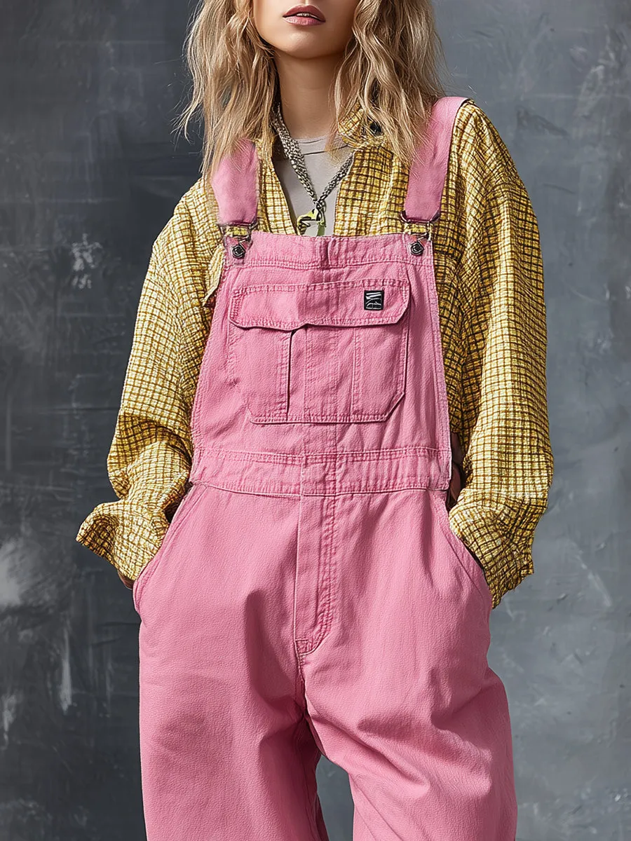 Casual Western Pink Denim Jumpsuit Overalls sold by Oyrosy product image thumbnail 3