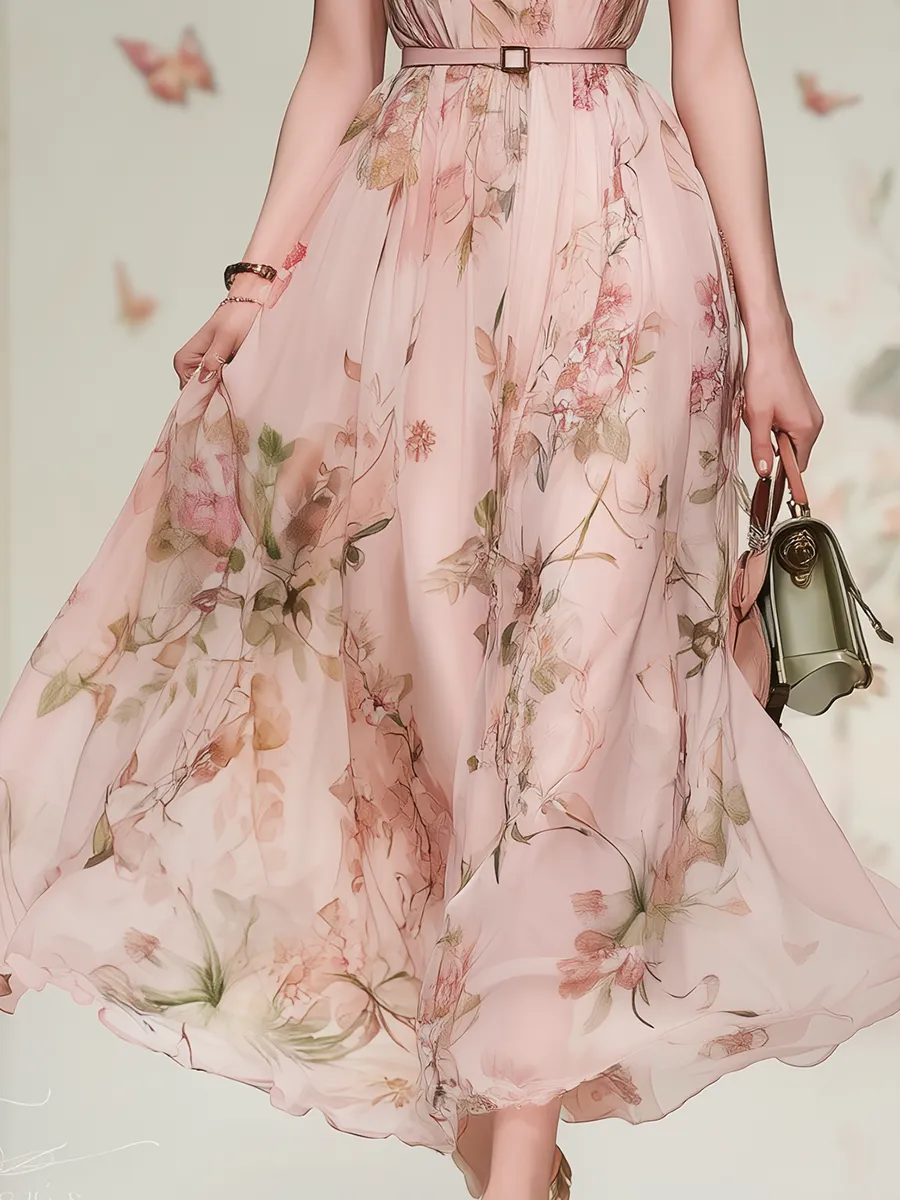 Elegant And Comfortable Square Neck A-line Maxi Dress sold by Oyrosy product image thumbnail 4