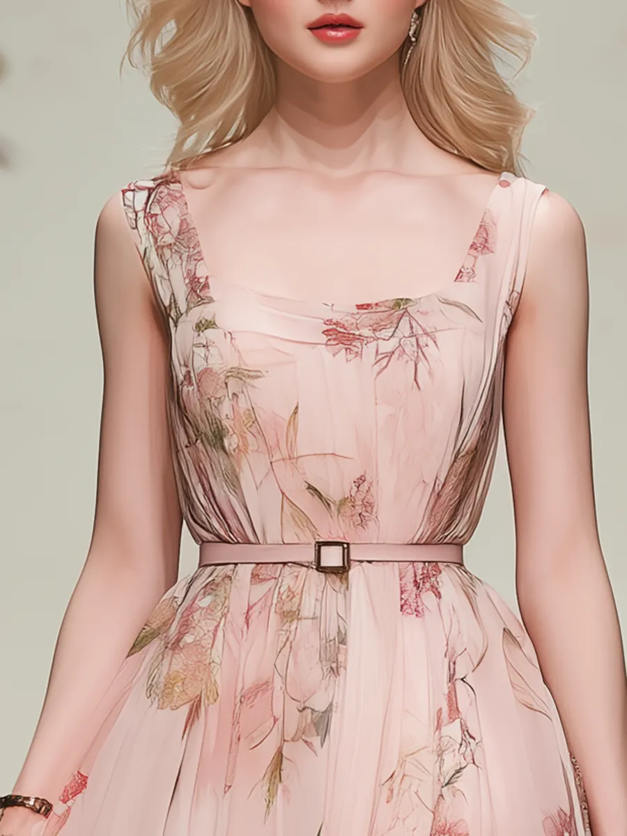 Elegant And Comfortable Square Neck A-line Maxi Dress sold by Oyrosy product image thumbnail 3