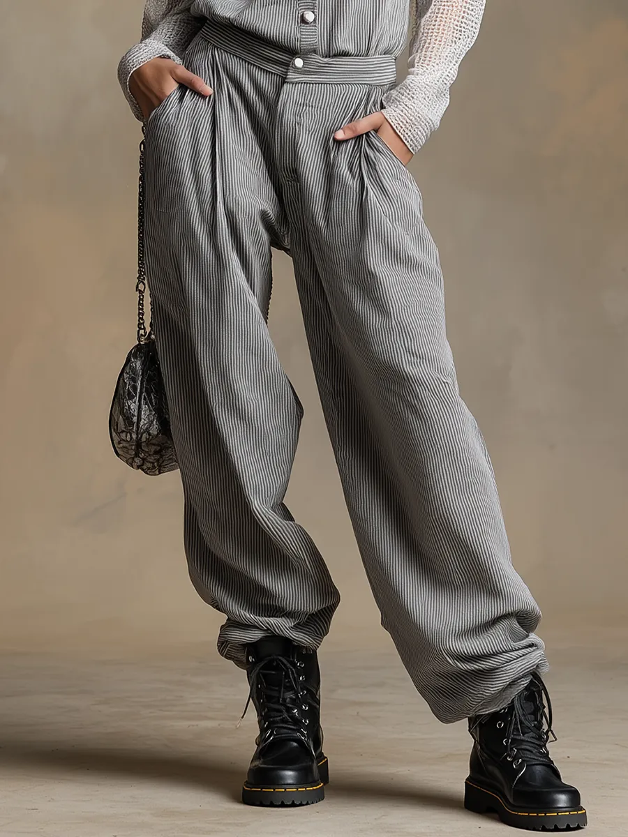 Retro Fashion Street Style Corduroy Shirt And Pants Set sold by Oyrosy product image thumbnail 4