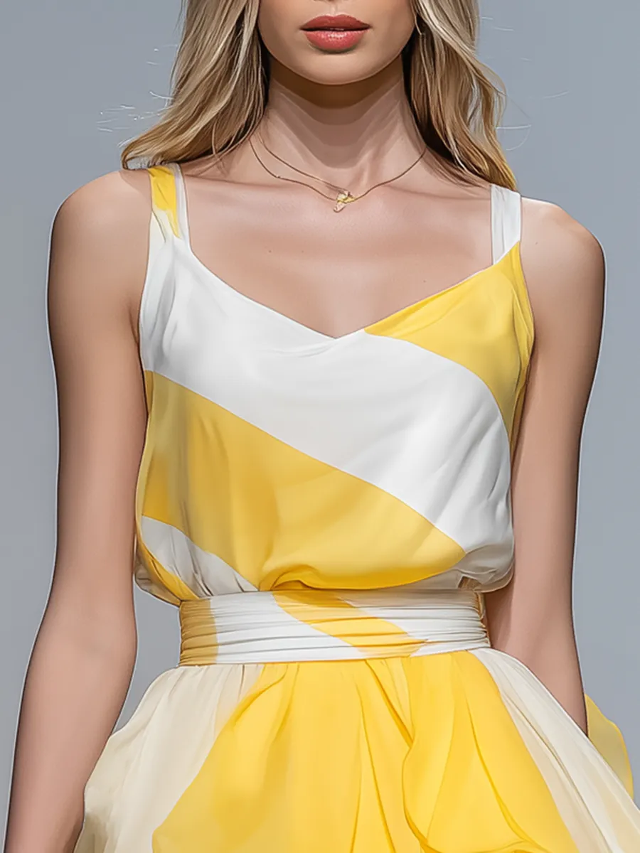 Relaxed And Stylish Square Neck Sleeveless A-line Mini Dress sold by Oyrosy product image thumbnail 3