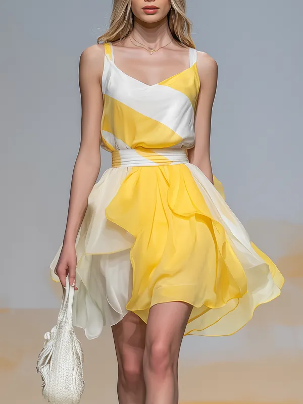 Relaxed And Stylish Square Neck Sleeveless A-line Mini Dress sold by Oyrosy