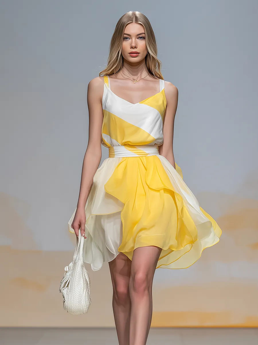 Relaxed And Stylish Square Neck Sleeveless A-line Mini Dress sold by Oyrosy product image thumbnail 2