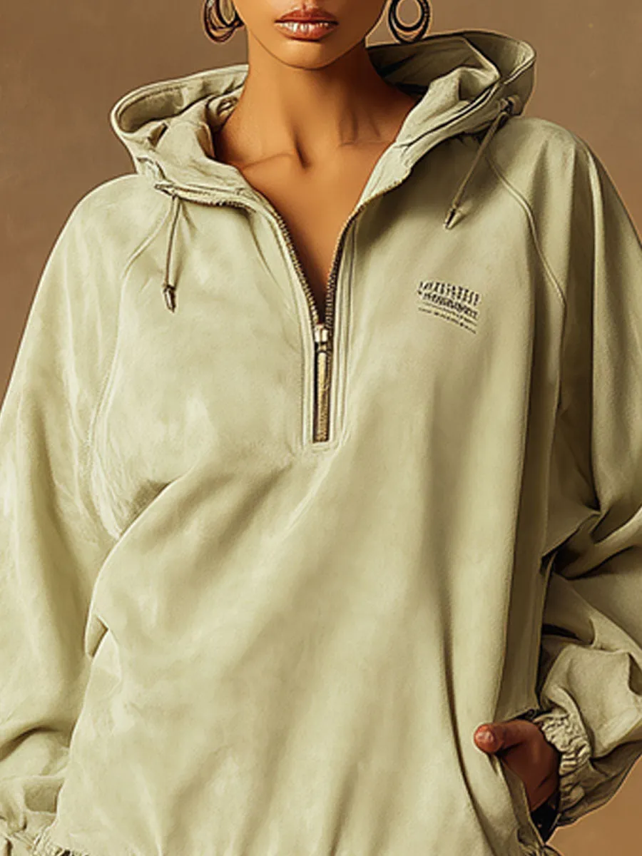 Western Retro Camouflage Ruffled Light Green Faux Suede Hooded Mini Dress sold by Oyrosy product image thumbnail 3