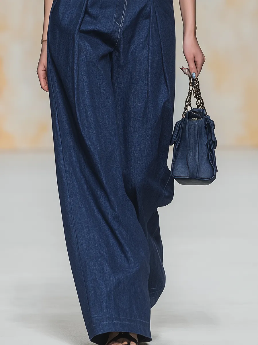 Vintage And Fashionable Casual Sleeveless Denim Jumpsuit sold by Oyrosy product image thumbnail 4