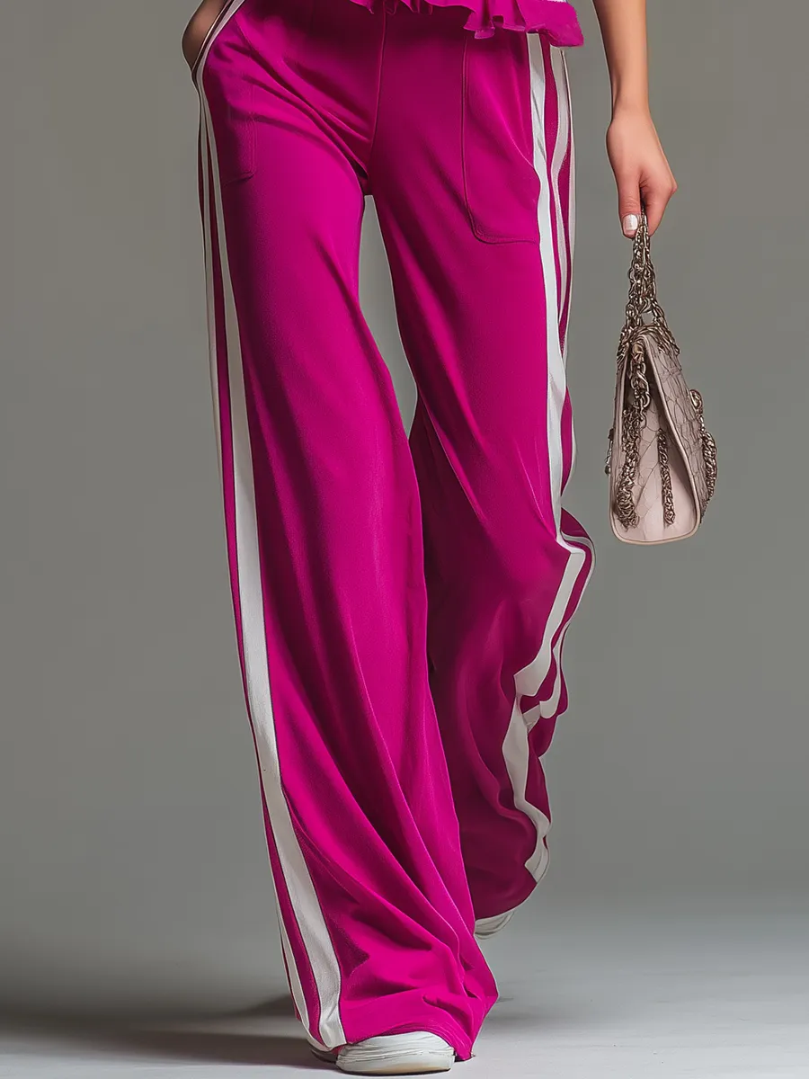 Sporty And Stylish Ruffled Sleeveless Top And Trousers Set sold by Oyrosy product image thumbnail 4
