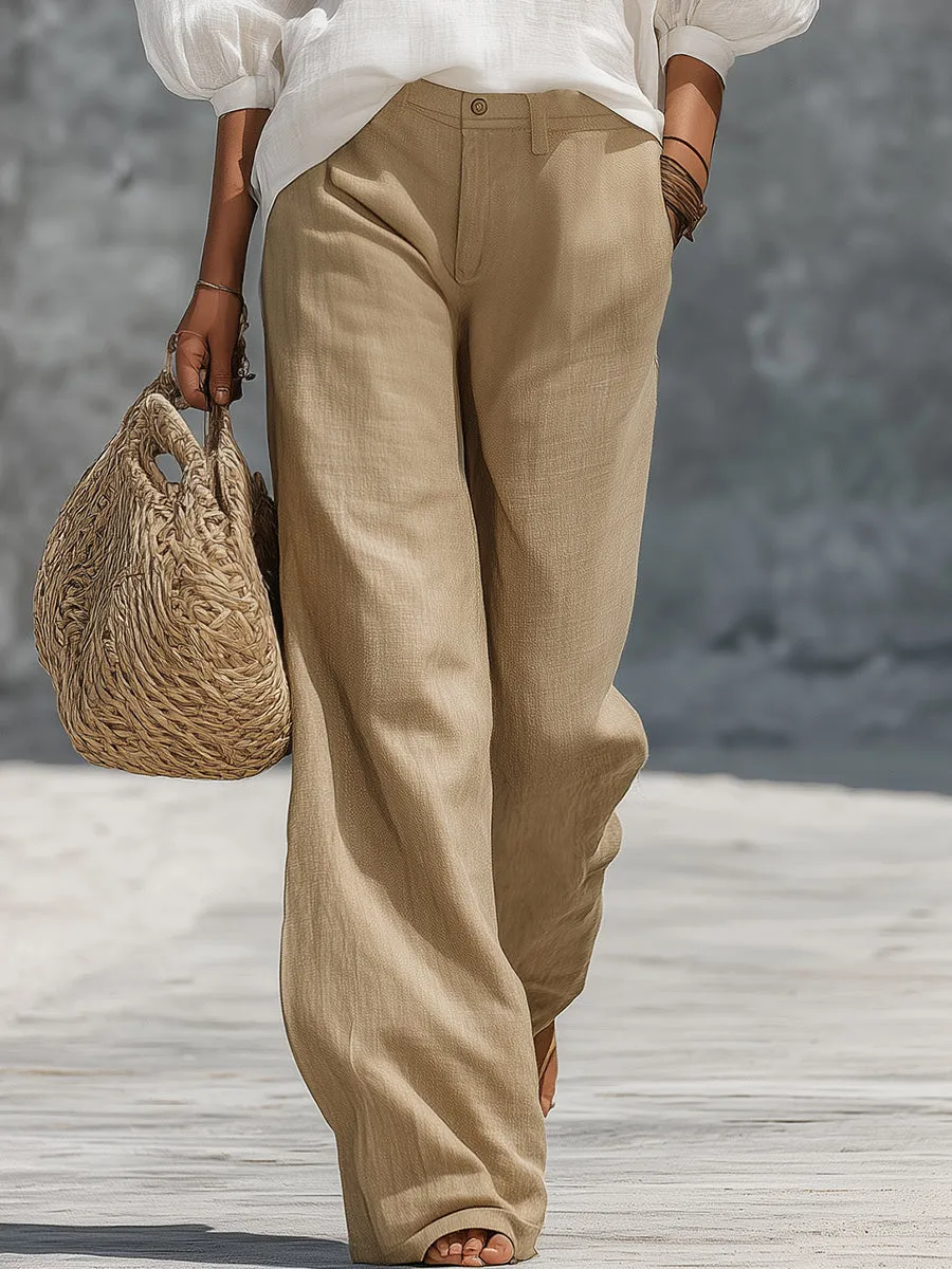 Retro And Relaxed Style Embroidered Top And Wide-leg Pants Set sold by Oyrosy product image thumbnail 4