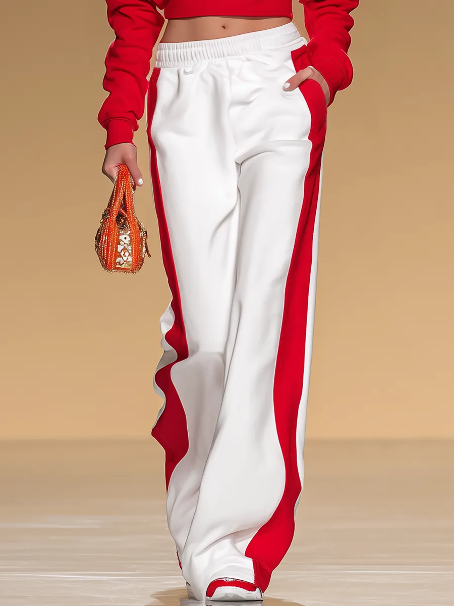 Athletic-style Retro Long-sleeved Sweatshirt And Wide-leg Pants Set sold by Oyrosy product image thumbnail 4