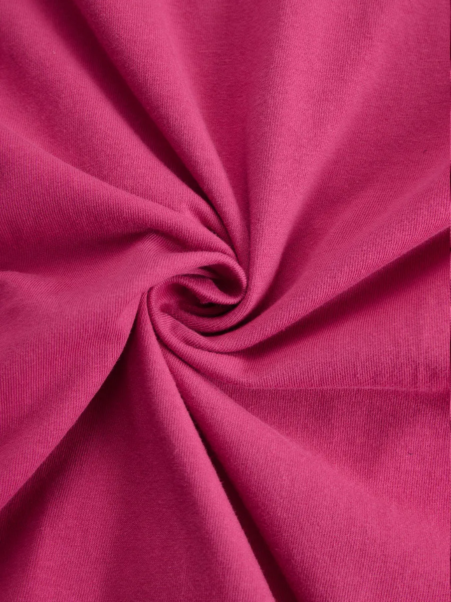 Sporty Retro Pink Cotton Half-Zip Ruffle Sweatshirt Mini Dress sold by Oyrosy product image thumbnail 5