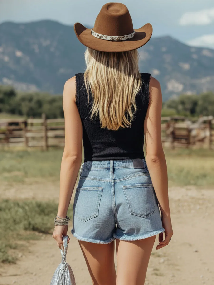 Retro Large Pockets Denim Shorts sold by Oyrosy product image thumbnail 4
