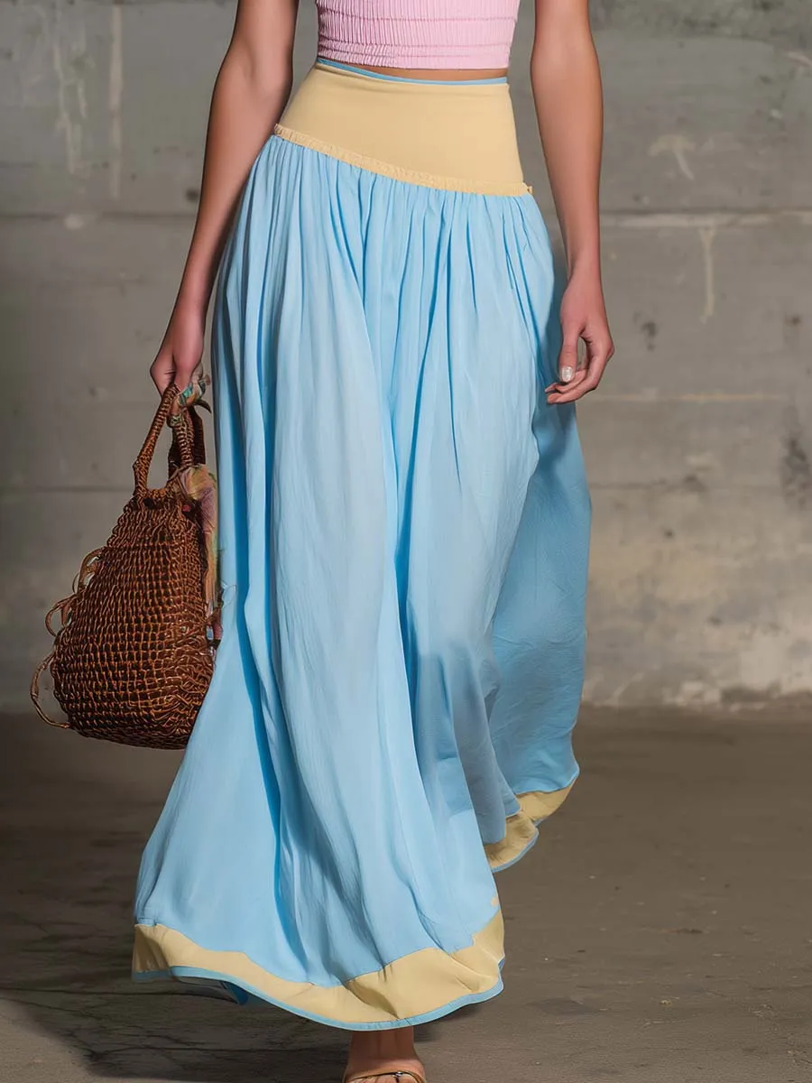 Capri Pastel Maxi Skirt Set Dreamy Coastal Energy sold by Oyrosy product image thumbnail 5