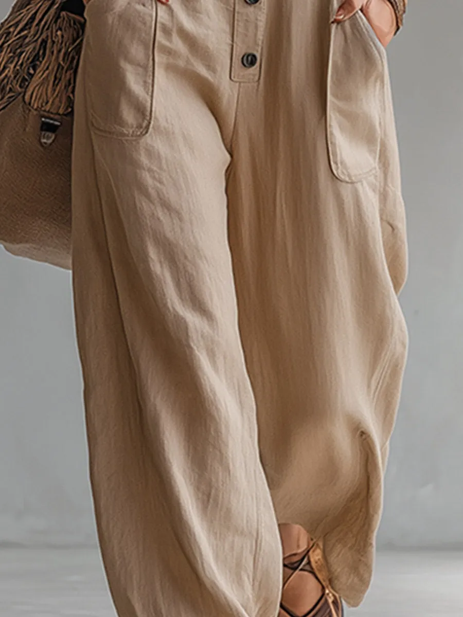 Vintage-style Casual Khaki Cotton Utility-style Sleeveless Jumpsuit sold by Oyrosy product image thumbnail 4