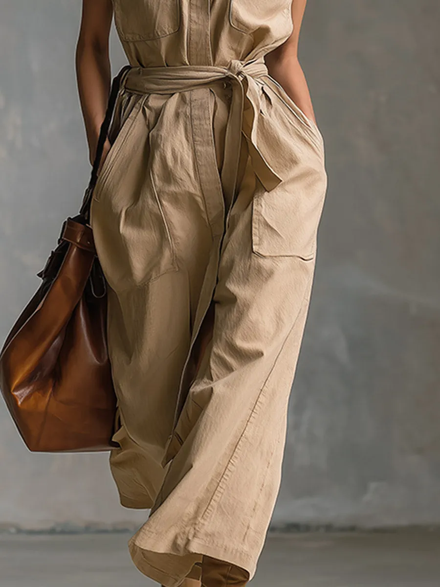 Elegant Urban-chic Khaki Stand-collar Maxi Dress sold by Oyrosy product image thumbnail 4