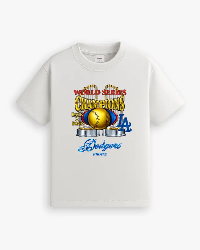 LA World Series Back 2 Back Tee (Off White) made by Pirateworldwide