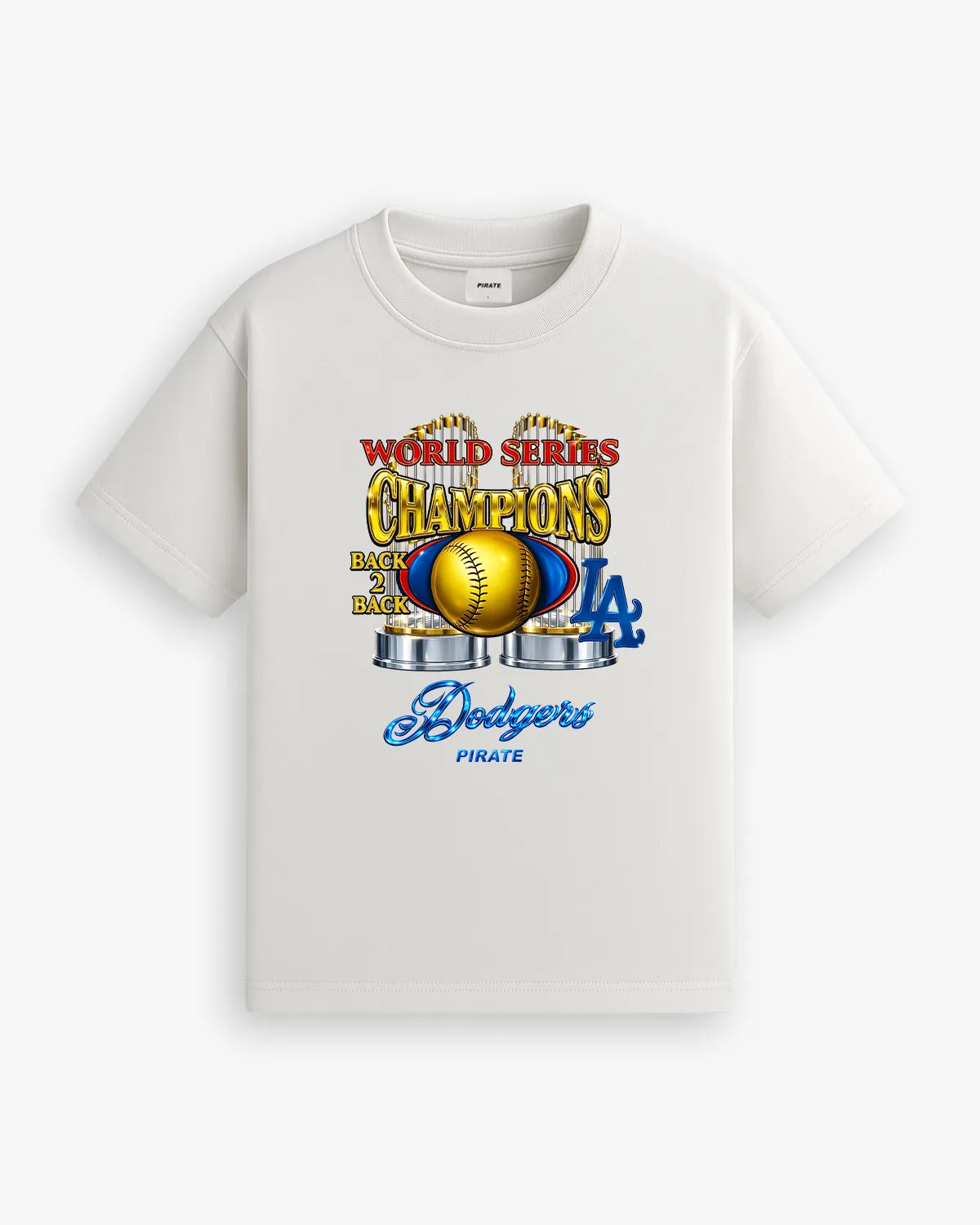 LA World Series Back 2 Back Tee (Off White) sold by Pirateworldwide