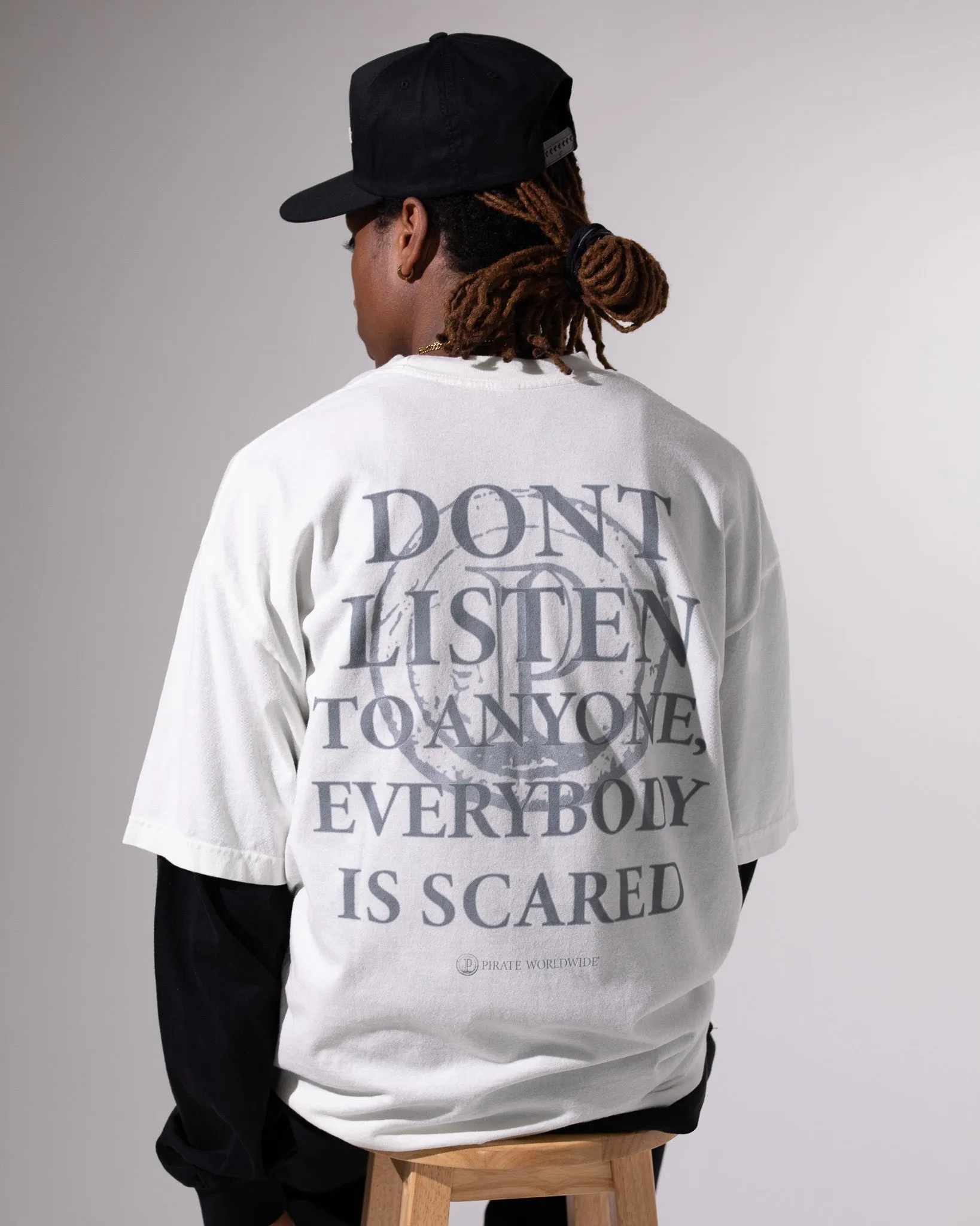 Pirate Everybody is Scared SS Tee (White) sold by Pirateworldwide product image thumbnail 2