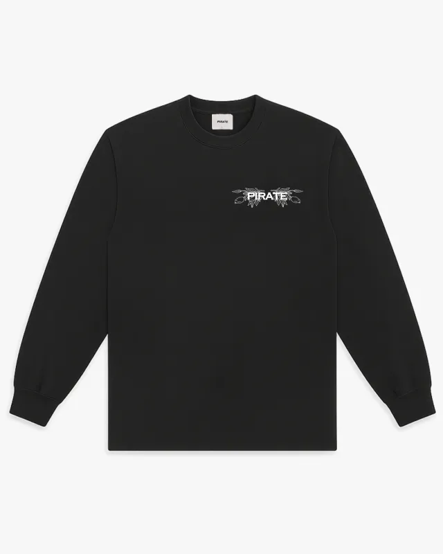 Pirate Flora LS Tee (Pirate Black) sold by Pirateworldwide