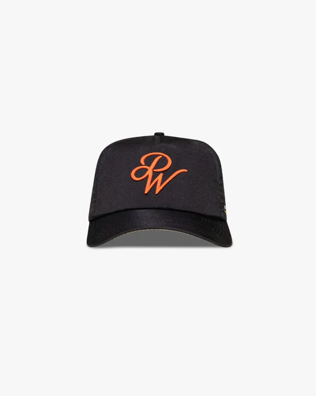 Pirate "PW" Chain Stitch Nylon Hat (Pirate Black) made by Pirateworldwide