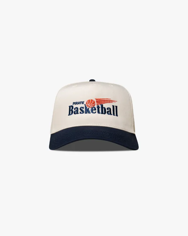 Pirate Basketball Hat (Cream/Navy) sold by Pirateworldwide