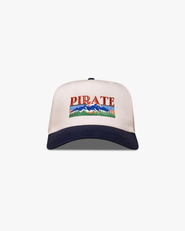 Pirate Mountains Hat (Cream/Navy) made by Pirateworldwide
