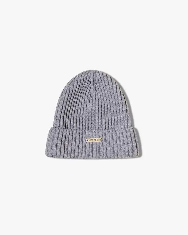Pirate Ribbed Beanie (Grey) made by Pirateworldwide