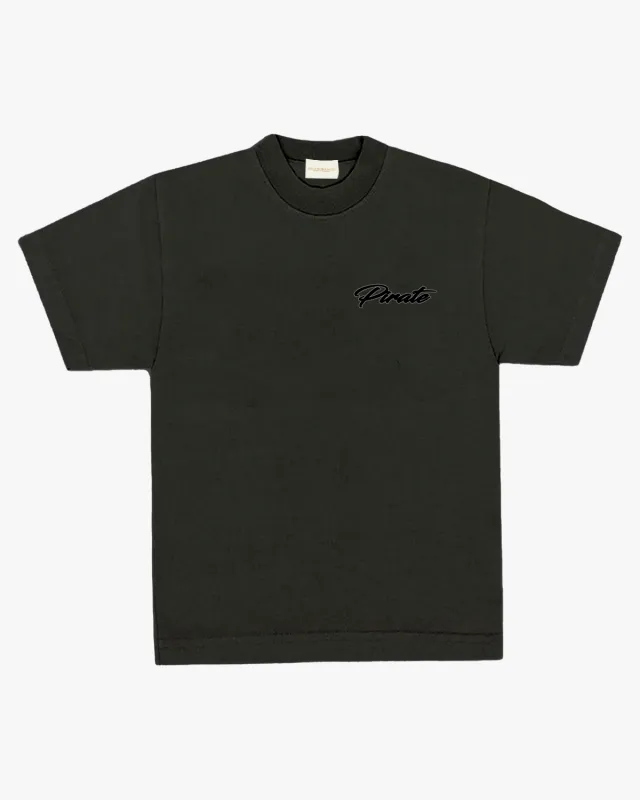 Pirate Cursive Tee (Pirate Black) sold by Pirateworldwide