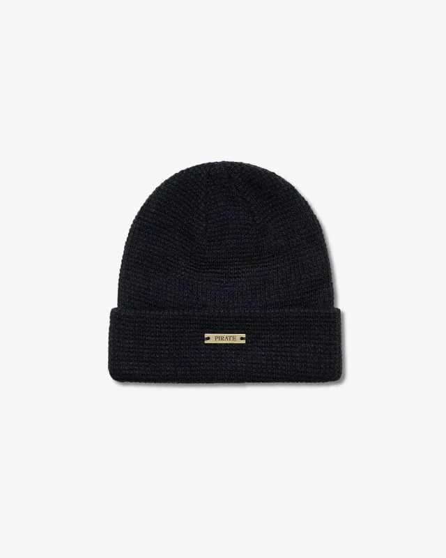 Pirate Waffle Beanie (Black) made by Pirateworldwide