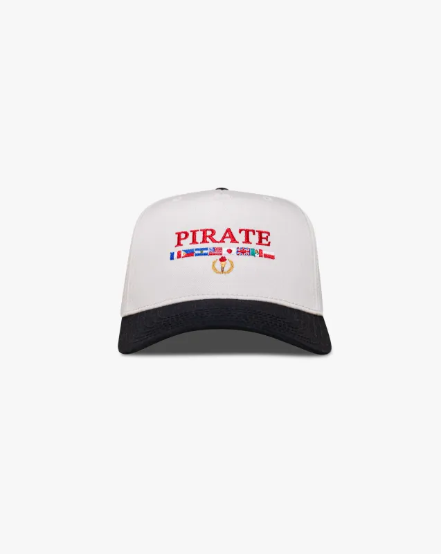 Pirate Worldwide Flags Hat (Cream/Black) sold by Pirateworldwide