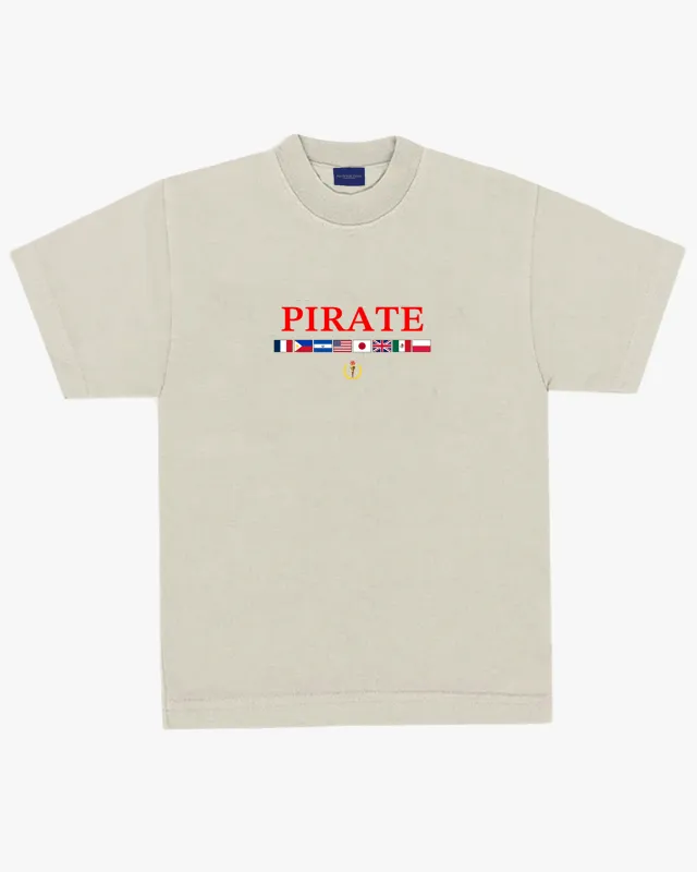 Pirate Worldwide Flags Tee (Cream) sold by Pirateworldwide