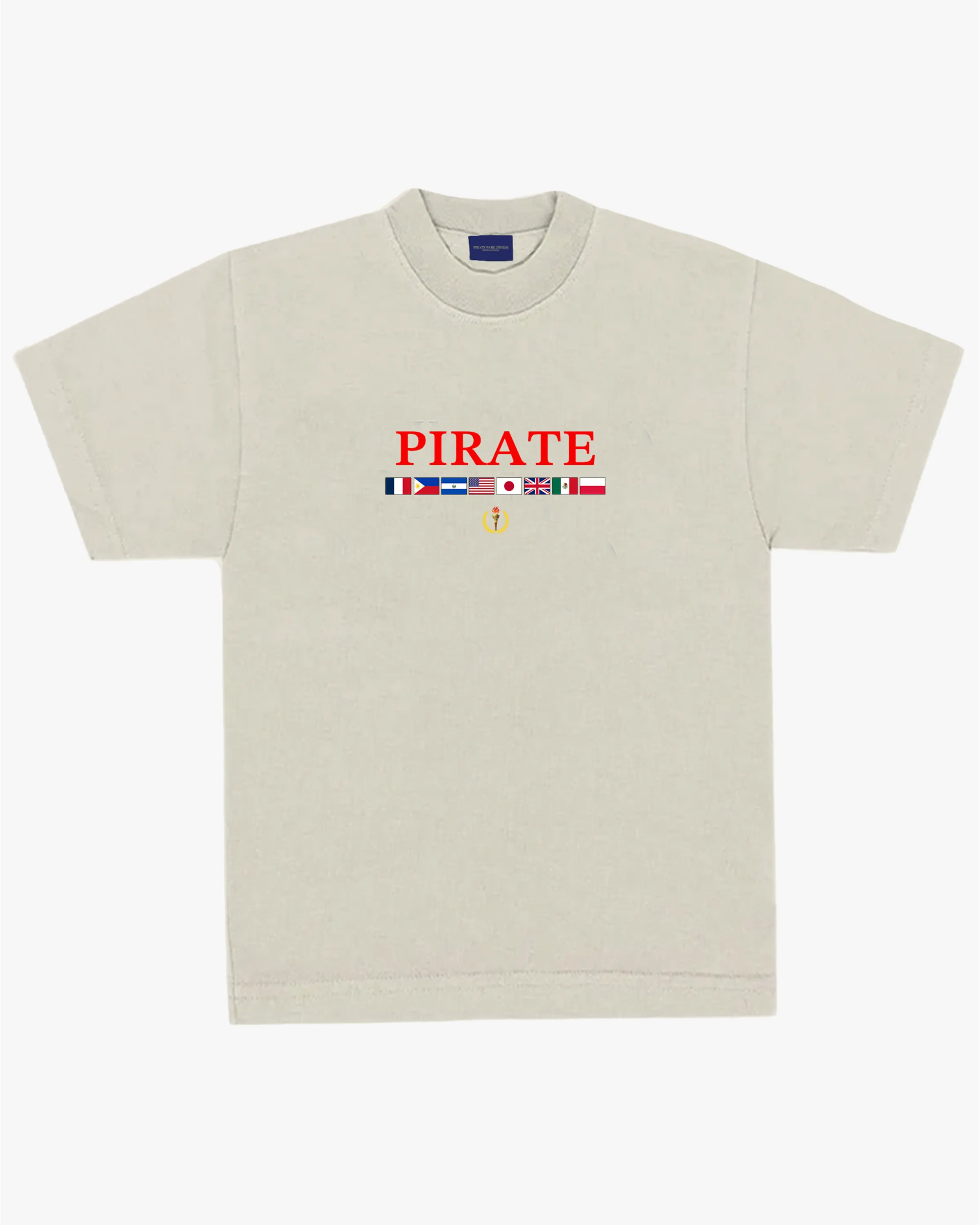 Pirate Worldwide Flags Tee (Cream) sold by Pirateworldwide
