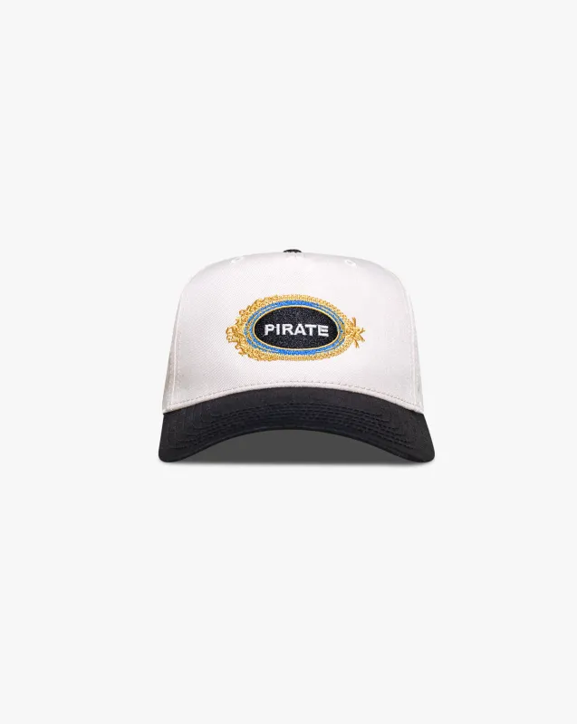 Pirate Logo Frame Hat (Cream/Black) made by Pirateworldwide