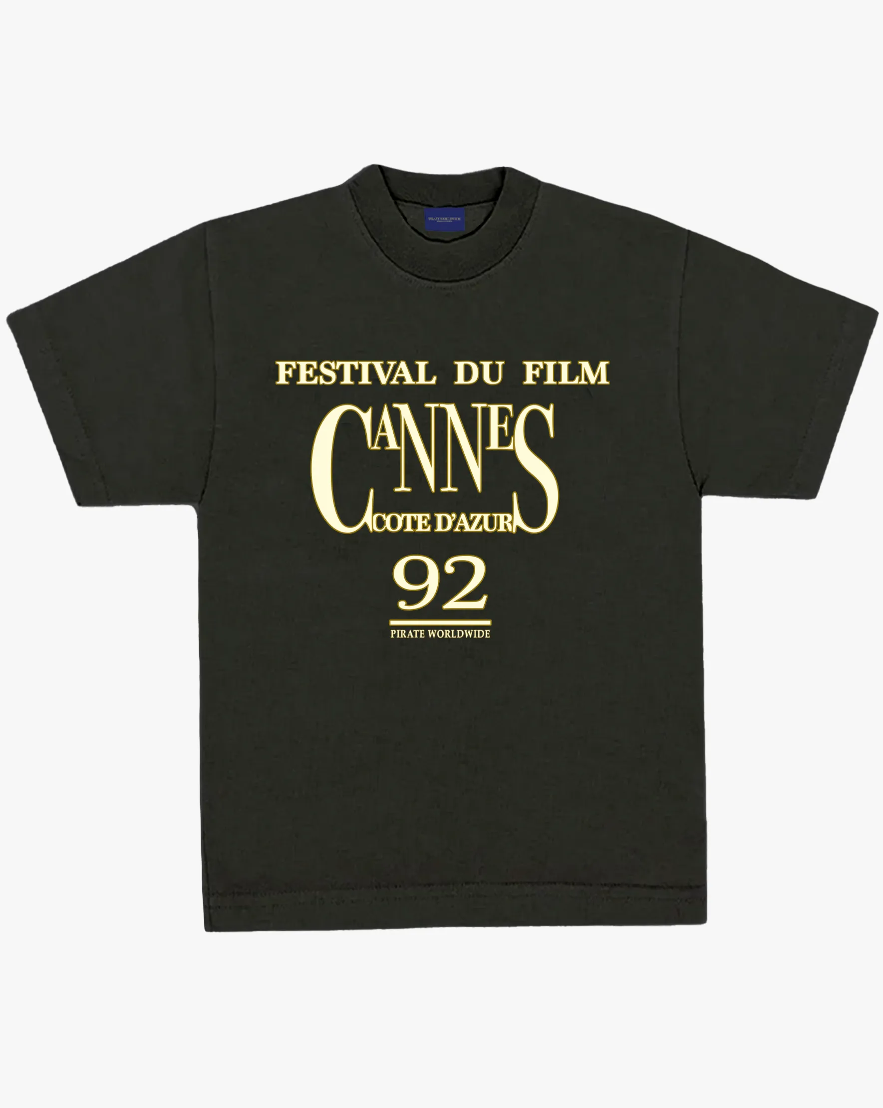 Pirate Cannes '92 Tee (Off Black) sold by Pirateworldwide