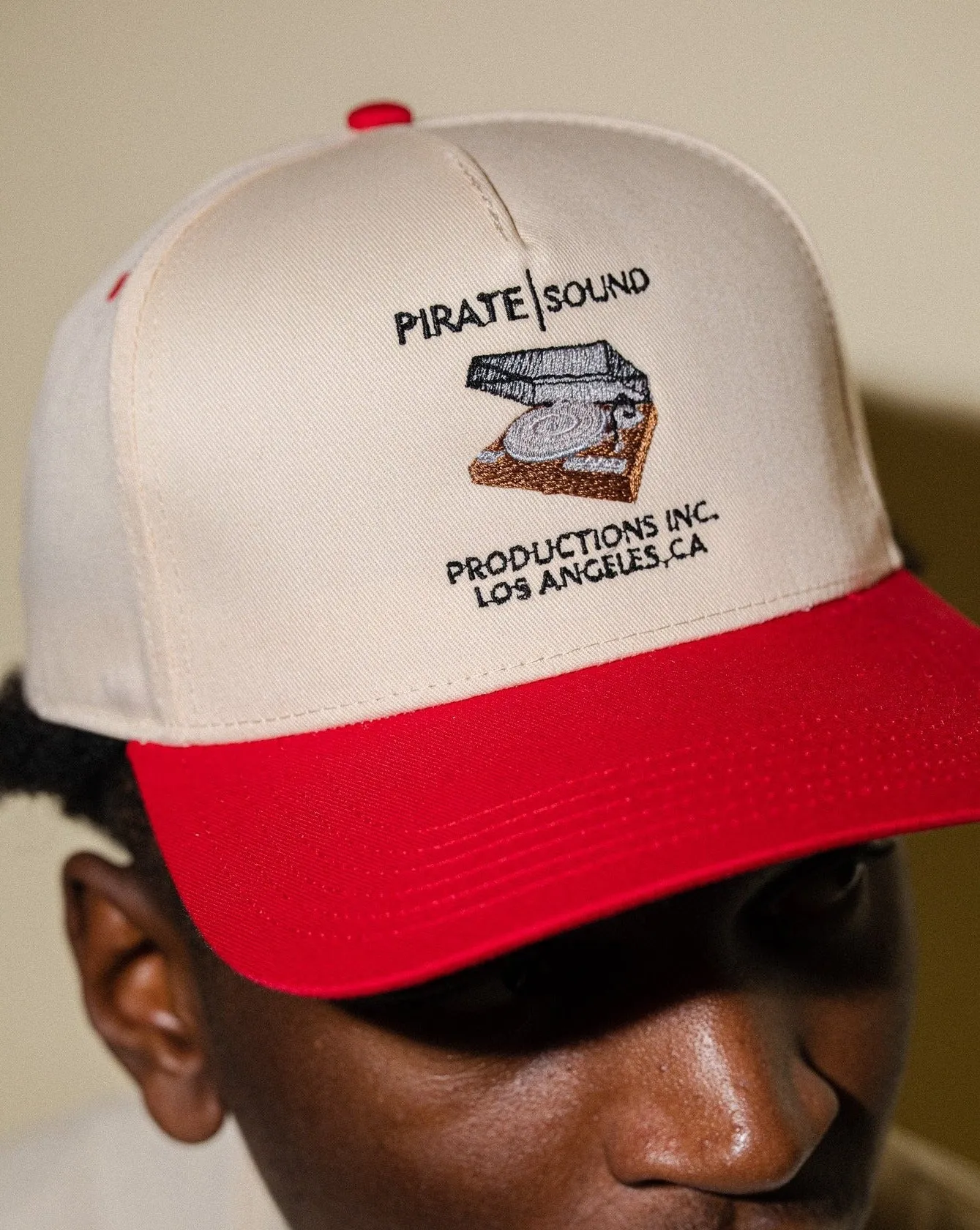 Pirate Sound Productions Hat (Cream/Red) sold by Pirateworldwide product image thumbnail 4