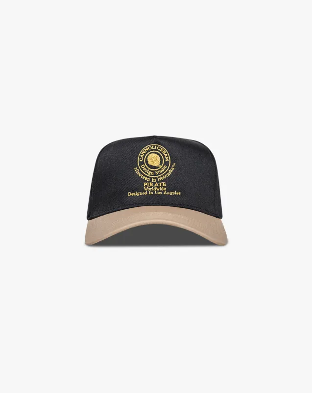 Pirate Cannoli Cream Design Studio Hat (Black/Khaki) made by Pirateworldwide
