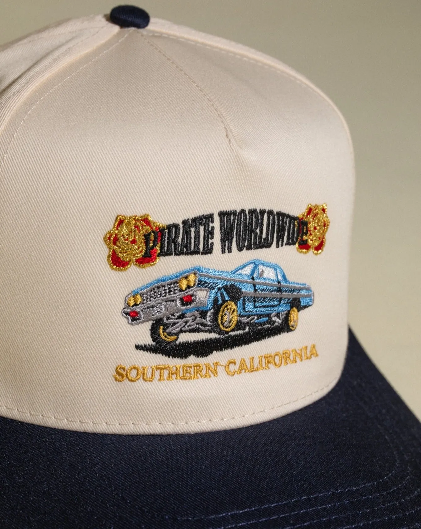 Pirate 63' Hat (Cream/Navy) sold by Pirateworldwide product image thumbnail 3