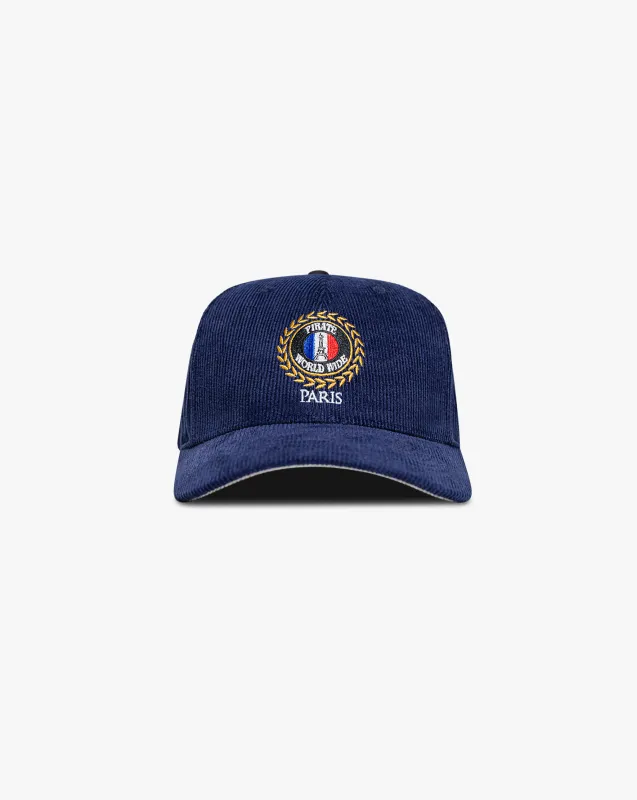 Pirate Paris Corduroy Hat (Navy) made by Pirateworldwide