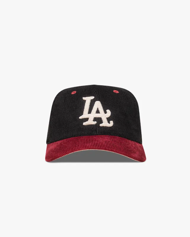 Pirate "LA" Chain Stitch Corduroy Hat (Black/Merlot) made by Pirateworldwide