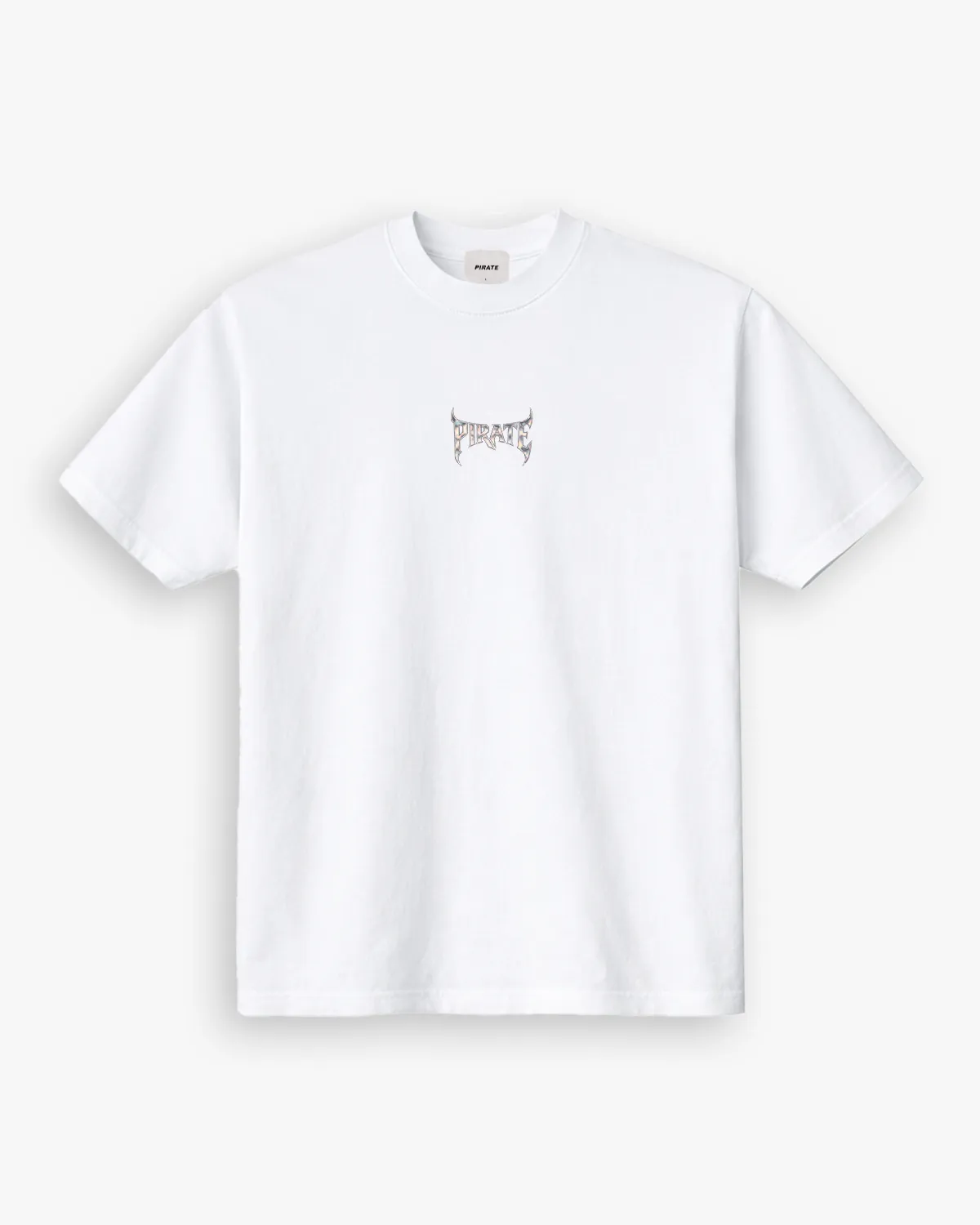 Metal Pirate Embroidery Tee (White) sold by Pirateworldwide