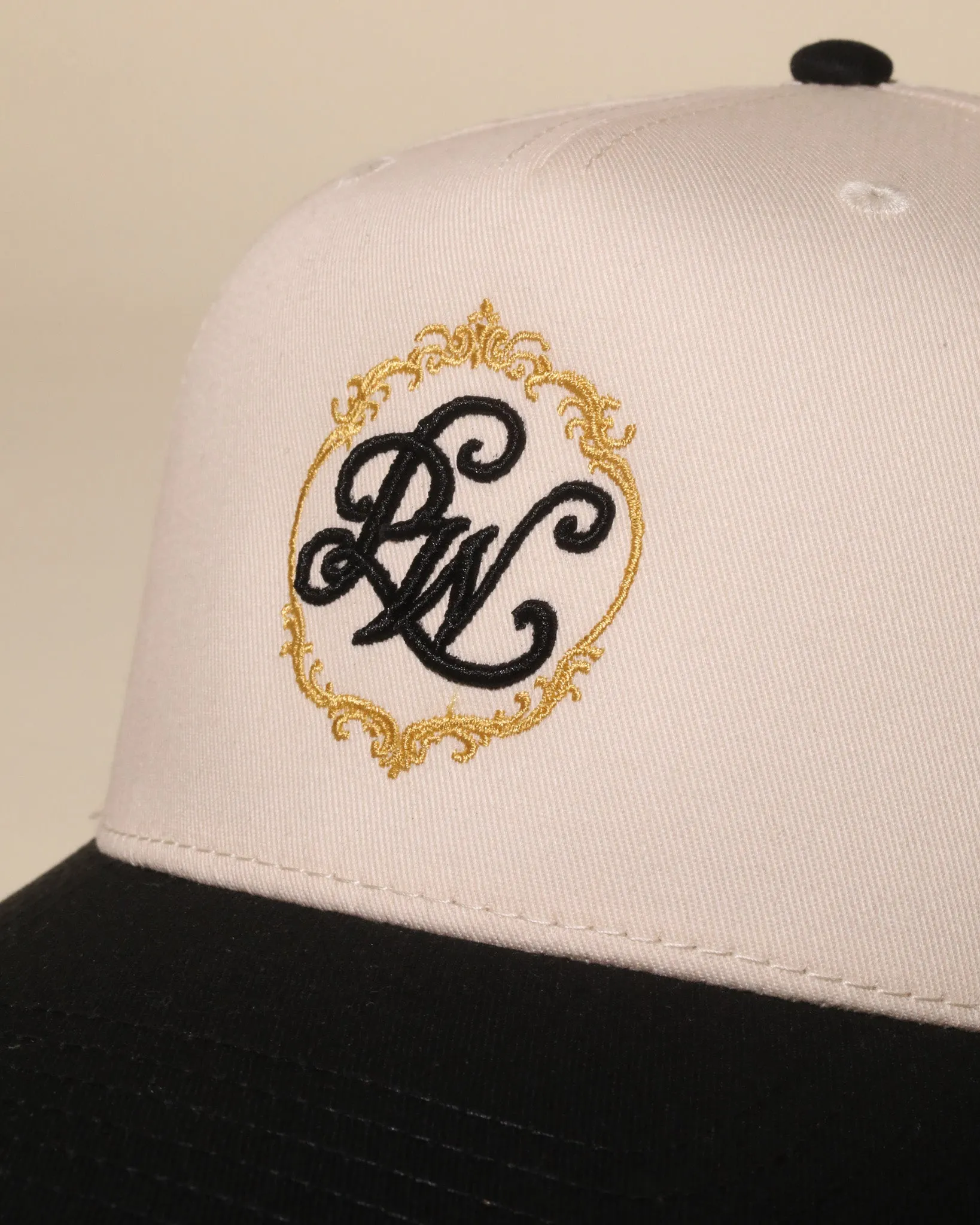 PW Crest Hat (Cream/Black) sold by Pirateworldwide product image thumbnail 4