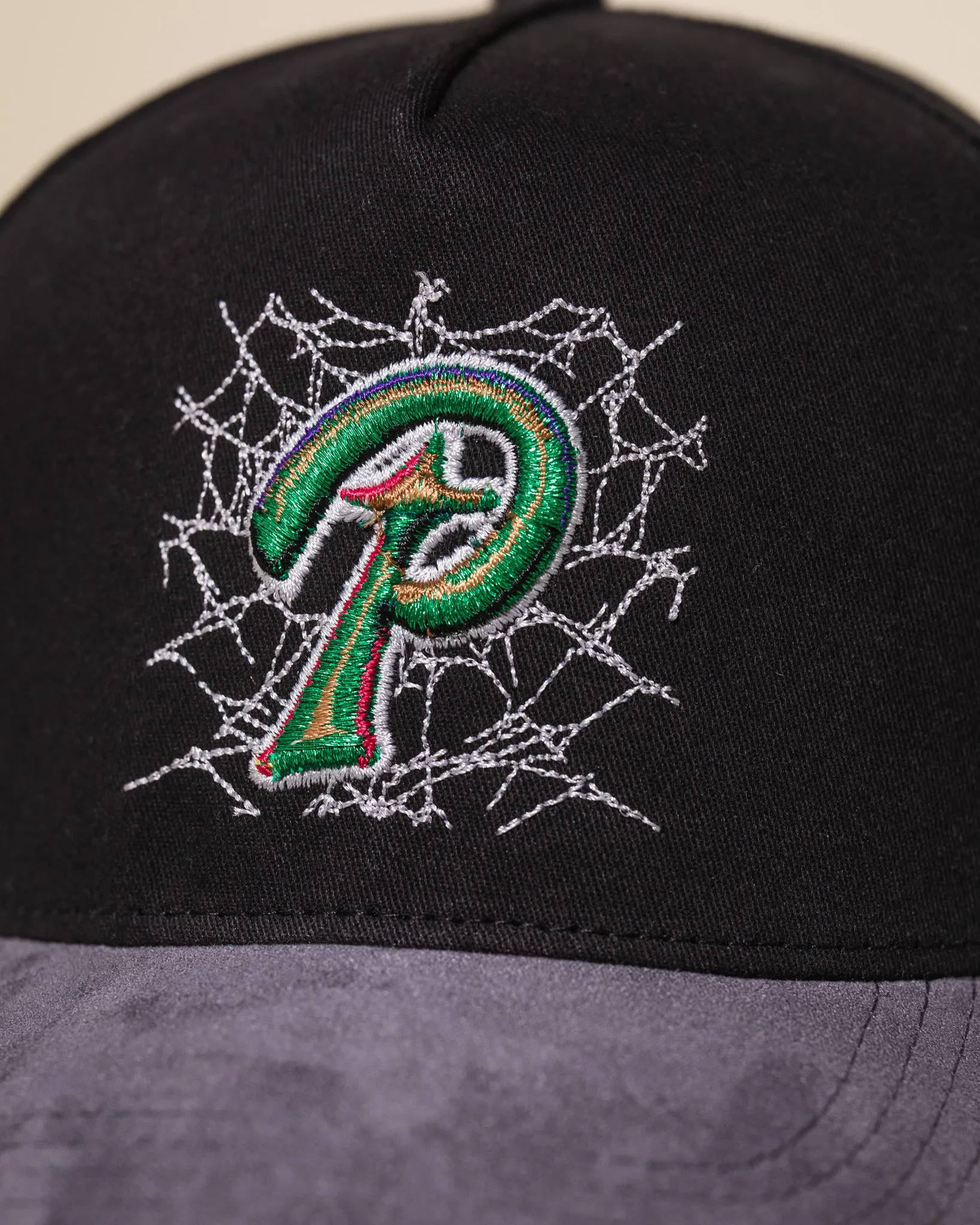 Web P Hat (Black/Grey) sold by Pirateworldwide product image thumbnail 3