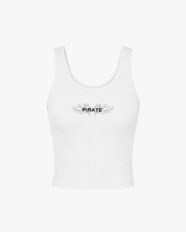 Pirate Cropped Tank (White) made by Pirateworldwide