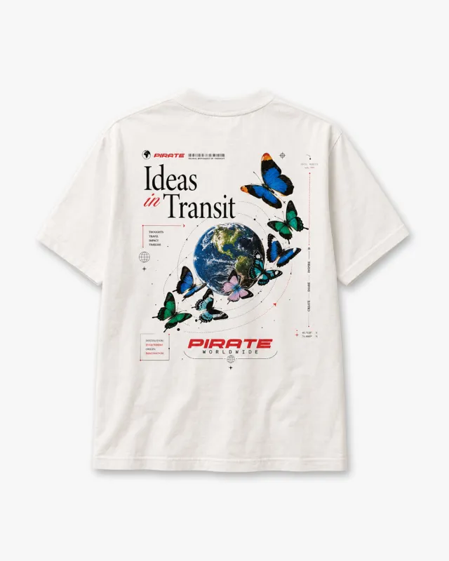 Pirate “Ideas in Transit” Graphic Tee (Off White) made by Pirateworldwide