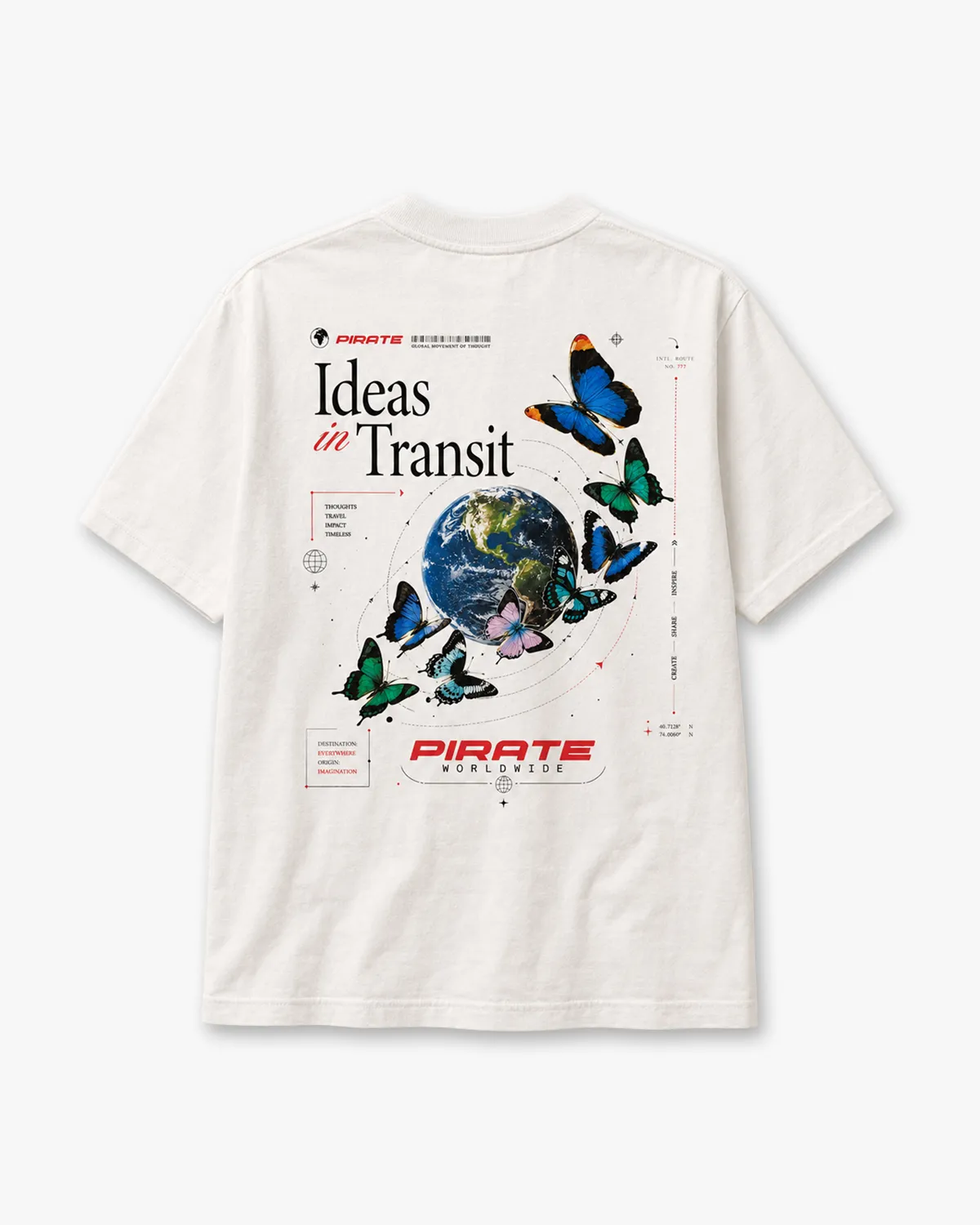 Pirate “Ideas in Transit” Graphic Tee (Off White) sold by Pirateworldwide