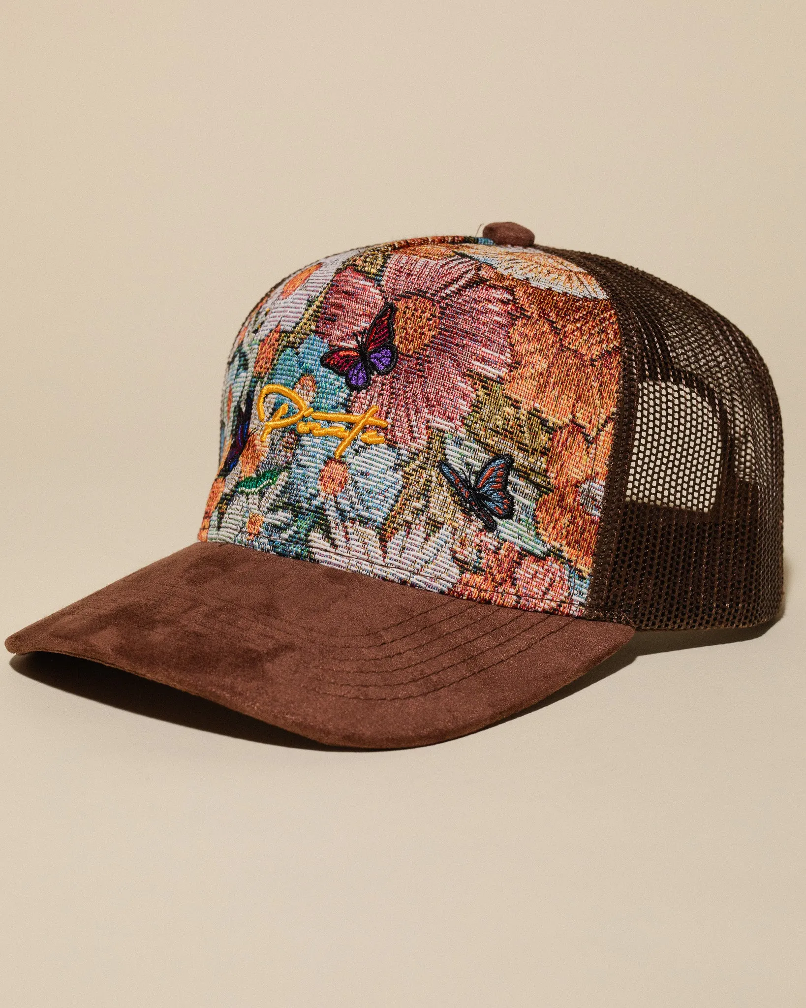 Pirate “Ideas in Transit” Bloom Tapestry Trucker Hat (Brown) sold by Pirateworldwide product image thumbnail 2