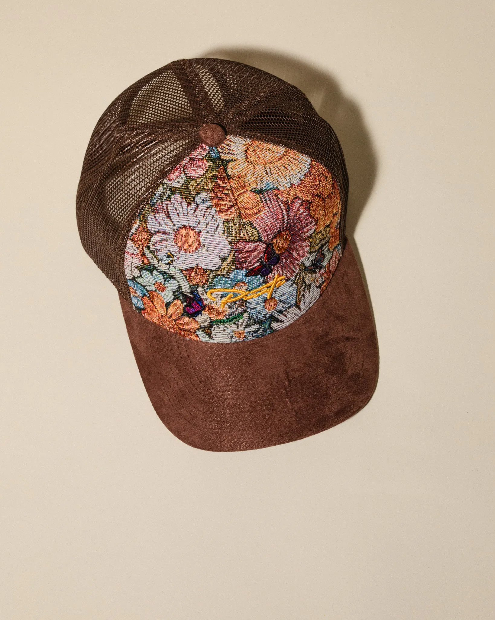 Pirate “Ideas in Transit” Bloom Tapestry Trucker Hat (Brown) sold by Pirateworldwide product image thumbnail 4