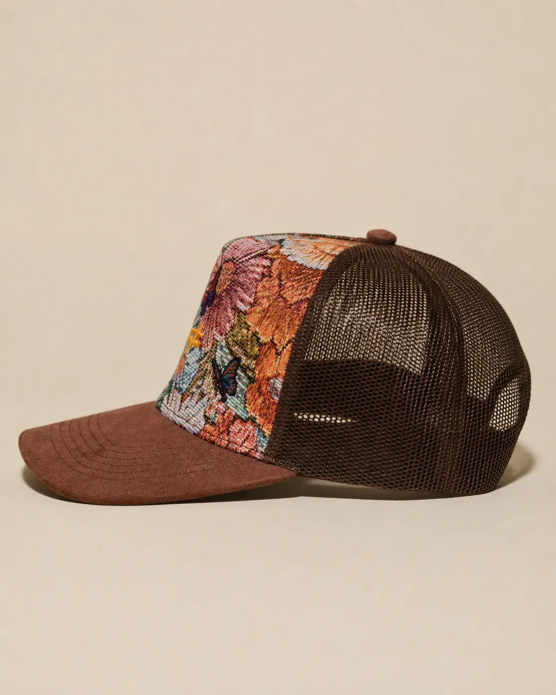 Pirate “Ideas in Transit” Bloom Tapestry Trucker Hat (Brown) sold by Pirateworldwide product image thumbnail 5