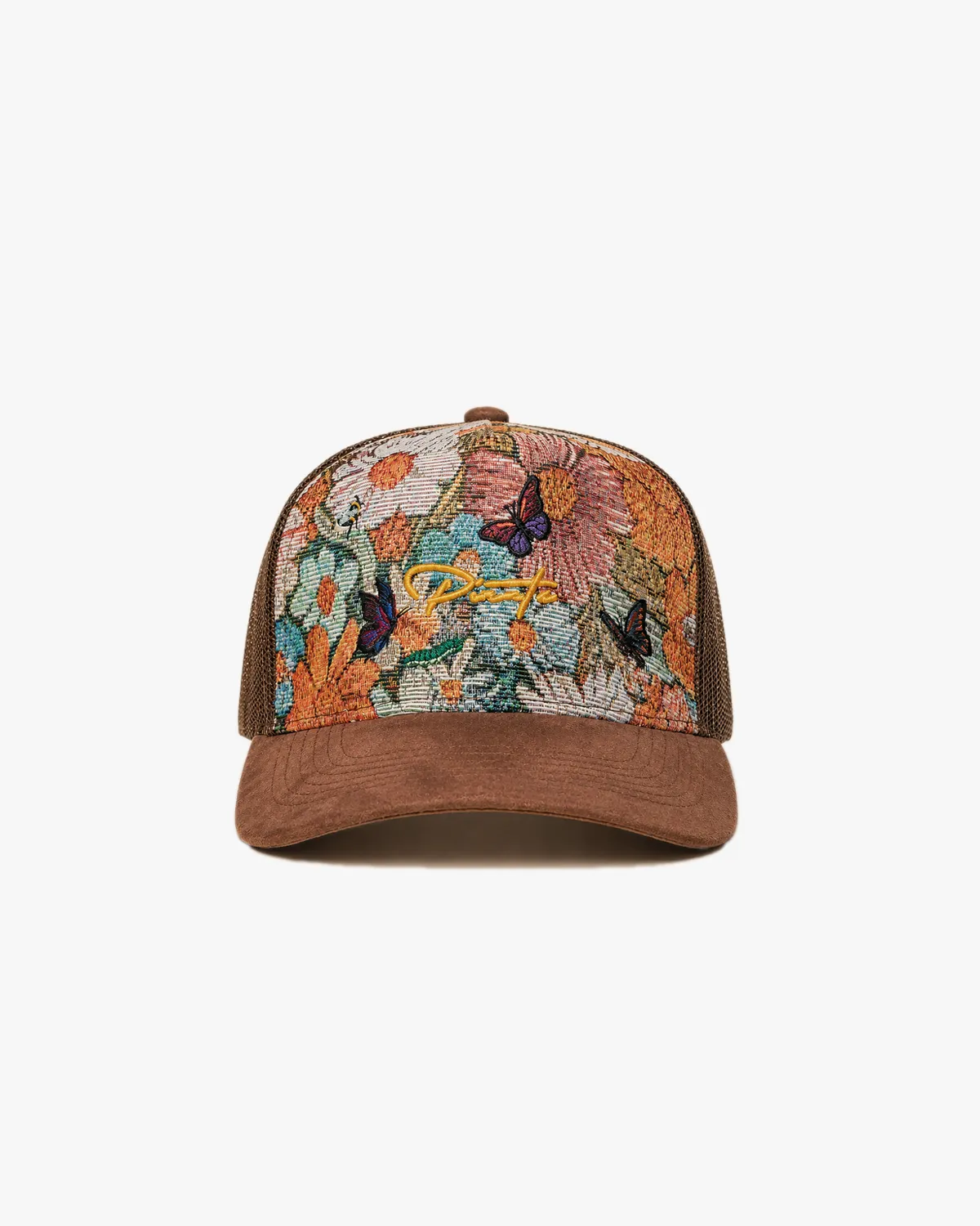 Pirate “Ideas in Transit” Bloom Tapestry Trucker Hat (Brown) sold by Pirateworldwide