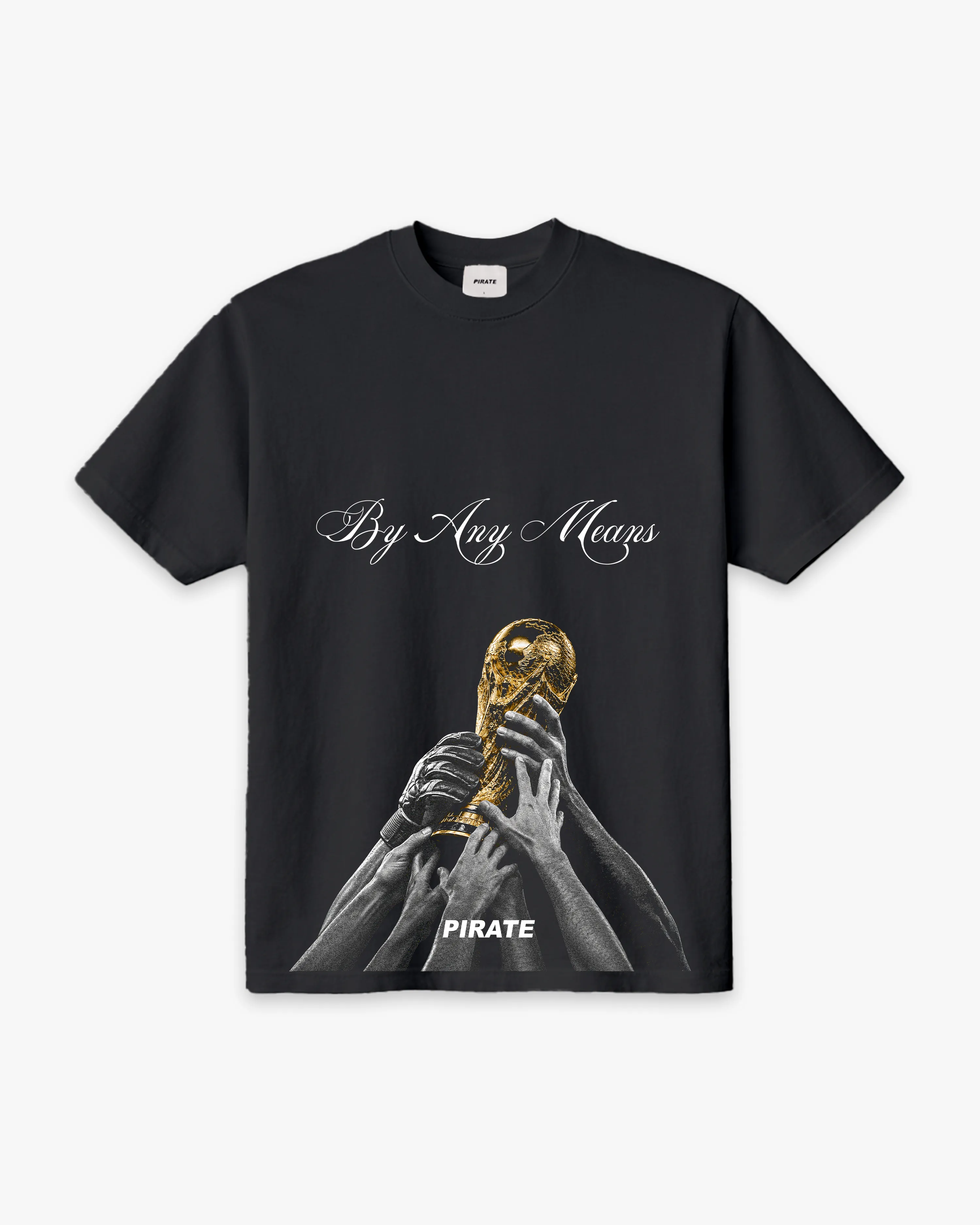 By Any Means Trophy Tee (Black) sold by Pirateworldwide
